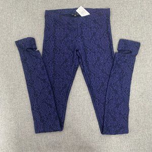 Brand New Kova & T Lace Bluish Purple Leggings Medium Nylon &‎ Spandex Low Rise